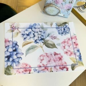 KIT COM 24 LUGARES AMERICANOS DESCARTÁVEIS HORTÊNCIAS