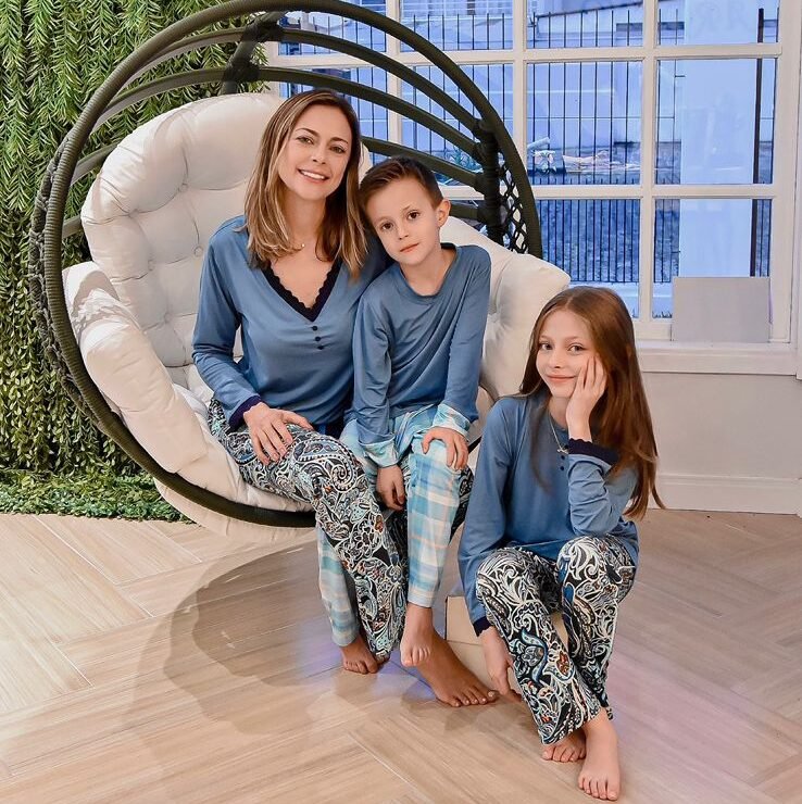 PIJAMA INFANTIL MANGA LONGA MENINA AZUL