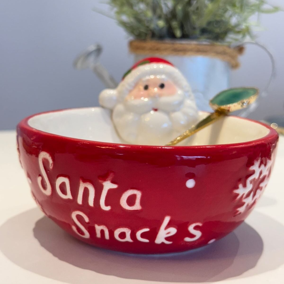 TIGELA CERÂMICA NATAL BOWL PAPAI NOEL + GARFINHO PEDRA ÁGATA