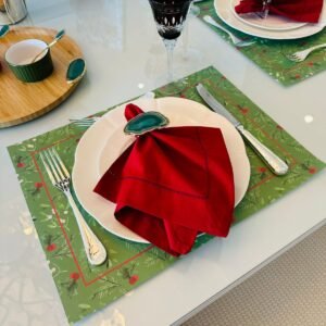 KIT COM 24 LUGARES AMERICANOS DESCARTÁVEIS NATAL